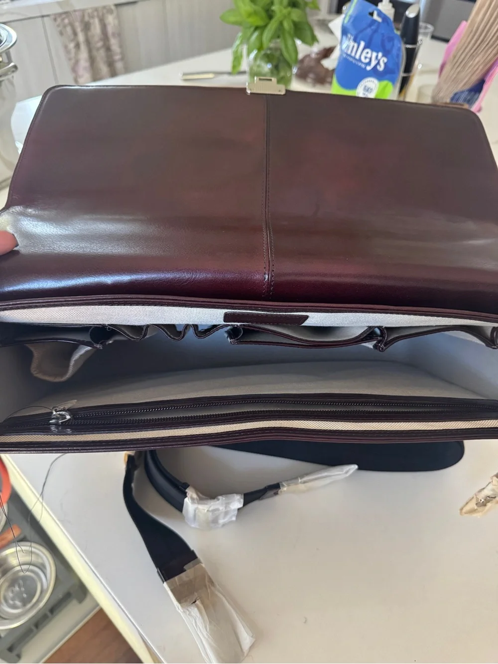 Bosca Old Leather Flapover Briefcase – With Key & New Strap